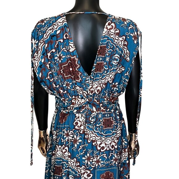 ✨ The Korner for Anthropologie Blue Boho Print Maxi Dress Size Medium NWT ✨ - Picture 11 of 15